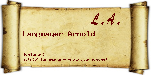 Langmayer Arnold névjegykártya